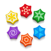 Jetons hexagonaux en bois écologiques et durables, peints avec logo personnalisé, directement de l'usine OEM, composants de jeu de société pour éditeurs de jeux en gros