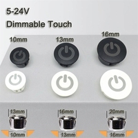 Interrupteur tactile Youbang 5V 12V 24V à intensité variable sans limite marche/arrêt IP37 en matériau PC pour éclairage LED de cuisine et d'hôtel