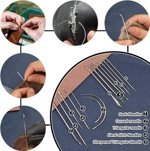 Инструменты для работы с кожей, практичный набор для изготовления кожи с вощеной нитью, шило, шило, дырокол для кожевенного ремесла для взрослых - Product Image 5