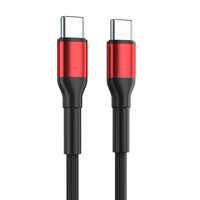 Cable de carga tipo C PD 60W 3A Cable de transferencia de datos de carga rápida para computadora y teléfonos Cable trenzado de nailon USB C a C
