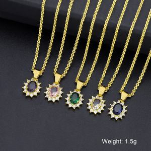 Collar de Lujo para Mujer, Chapado en Oro, con Colgante de Latón en Forma de Corazón y Zirconia, Accesorios de Joyería para Boda, Regalo - Product Image 2