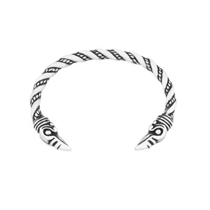 Yunnique Brazalete Vikingo con Diseño de Cuervo para Hombre, Plata Tibetana, Diseño Trenzado, Abierto y Ajustable, Joyería de Moda, Regalo - Product Image 5