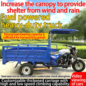 New Power Three Wheeled <b>Gasoline</b> Motorized Closed Body Self Dumping Cargo Freight Vehicle - Product Image 2