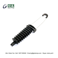 Ancrage de câble ADSS longue durée avec contact en cuivre et boîtier en nylon pour la transmission de lignes électriques, indice de protection IP53, compatible avec les œillets de 15 mm