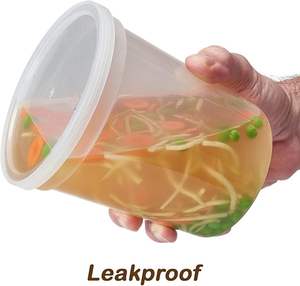 Bol à soupe rond jetable en plastique PP, 8oz, 12oz, 16oz, 32oz, compatible micro-ondes, économique, avec couvercle, résistant au lave-vaisselle - Product Image 3
