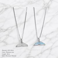 Collier ras du cou élégant en argent sterling S925 plaqué or avec pendentif queue de sirène en opale, bijoux fins minimalistes pour femme, vente en gros