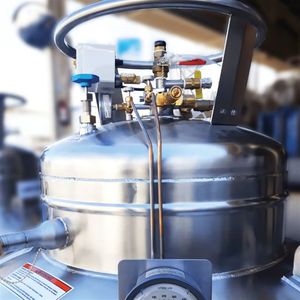 Produit phare : Bouteille Dewar H2 liquide en acier inoxydable, 114 kg, pour hydrogène cryogénique, avec roulettes de fond - Product Image 6