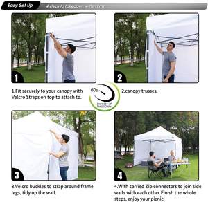 Tente d'auvent Pop-Up noire <span class=keywords><strong>du</strong></span> <span class=keywords><strong>marché</strong></span> Commercial, en PVC pour l'extérieur 3x3/3x6m - Product Image 6