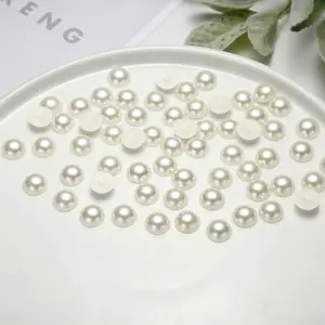 hot selling Plastic colors 2mm 3mm 4mm 5mm Bulk Rhinestone patch mix abs round half pearl beads