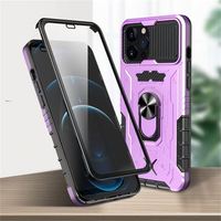 Étui de téléphone hybride en PC rigide, protection d'écran anti-éclats, support magnétique, design blindé, sac étanche pour iPhone 13 Pro Max