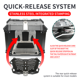 卸売25L 36L 45L 55L 65L <span class=keywords><strong>80L</strong></span> 100L防水収納荷物テールトランクユニバーサルアルミトップボックスオートバイ用 - Product Image 5