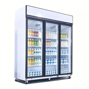 Commercial 3 Door Stainless Steel <b>Air</b> Cooling Digital Control Upright Glass Door Display Refrigerator for Beverage Food Display - Product Image 2