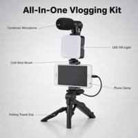 Kit vidéo AY-49 pour débutants en vlogging, smartphone, lumière LED, microphone, trépied, mains libres, blog, YouTube, caméra, kit de vlogging de voyage