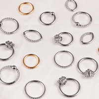 Evorte Bijou de piercing tendance unisexe en titane G23, style anneau segmenté, pour septum, nez, lèvre, hélix, daith, labret