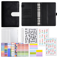 Nouveau carnet de budget A6 en cuir à spirale avec serrure à code, couverture à feuilles mobiles pour comptabilité et gestion du budget.