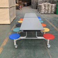 Table à manger pliante de 12 places, Table à manger rectangulaire de forme solide, Table à manger facile à plier pour l'école