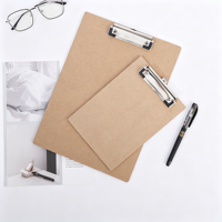 Porte-documents rigide A4 A5 avec clip métallique, logo personnalisé, porte-documents rigide brun pour le bureau, l'école, la papeterie