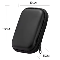 Étui rigide en PU personnalisé pour mobile sac de rangement carré de luxe avec fermeture éclair pour disque dur sac à chaîne karaoké résistant à la pression