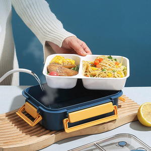 304 stainless steel children's bento box portable handle <b>microwave</b> oven school lunch can be heated lunch box - Product Image 4