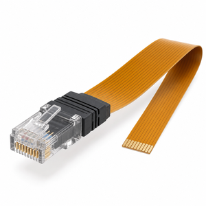 สายเคเบิล RJ45 FPC แบบแบน สายริบบิ้นยืดหยุ่น สายต่อขยายอีเธอร์เน็ต 8P8C ระยะห่างระหว่างสาย 1.0 มม. ความยาวตามสั่ง ผู้ผลิตสาย FPC สำหรับเครือข่าย - Product Image 1