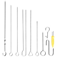 Brochettes réutilisables en acier inoxydable pour barbecue, four, camping et usage extérieur, avec crochets en S, pour maïs et autres aliments