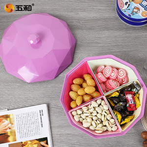Five Compartment Dried Fruit Box With Lid For Party Home Use Nut Candy Storage Container Rectangle Shape - Product Image 4