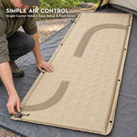 Matelas de camping auto-gonflant avec noyau en mousse PU, surface de soutien zonée et boutons latéraux connectables pour les programmes de marque privée
