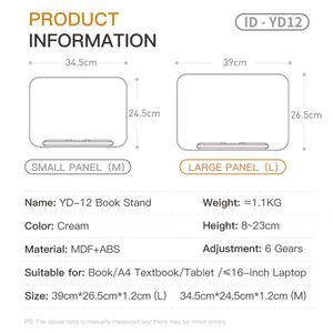 Support de lecture pour enfants One Sample Ok Yd12 en MDF et ABS, couleur crème, pour ordinateur portable et lecture - Product Image 6