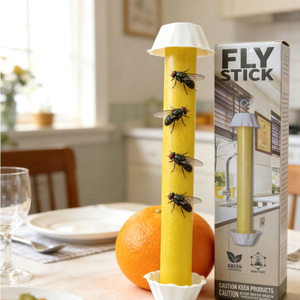 Piège à mouches collant avec crochet de suspension, piège à colle jaune jetable pour un contrôle efficace des insectes en intérieur et en extérieur - Product Image 1