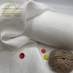 Diskon besar grosir kain Linen 100% murni untuk baju kemeja Linen kain Poplin tenun polos cetak kain Sofa Linen - Product Image 2