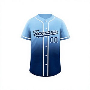 Camiseta de Béisbol Personalizada con Degradado Blanco y Verde Azulado para Hombre, Adulto, Manga Corta, Transpirable, de Secado Rápido, Talla Grande, con Botones en la Parte Delantera y Nombre del Equipo - Product Image 4