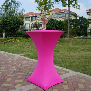 Housse de <span class=keywords><strong>table</strong></span> de bar à cocktails jetable en spandex tissé <span class=keywords><strong>extensible</strong></span> pour tables pliantes – Offre Spéciale - Product Image 6