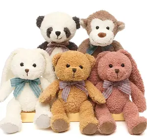 ตุ๊กตาสัตว์ยัดนุ่นนุ่มๆสำหรับเด็ก5แพ็กตุ๊กตาหมีน่ารัก/ลิง/หมีแพนด้า/กระต่ายของเล่นสำหรับเด็กผู้ชายเด็กผู้หญิง