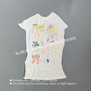 Trapos industriales de algodón de alta calidad, trapos blancos de camiseta con logo e impresión, trapos blancos de algodón para limpieza. - Product Image 3