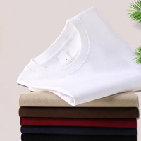 T-shirt décontracté unisexe en coton peigné lourd 300g, 100% coton, tricoté uni, coupe ample, anti-boulochage, manches courtes pour homme