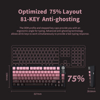 Kustom 75% Gasket dipasang 81 tombol 2.4G BT kabel Gaming mekanik Keyboard nirkabel rgb mekanik keyboard untuk PC Gamer