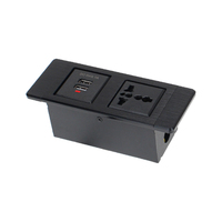 Neuer Trend Desktop-Steckdosenleiste mit Universalsteckdose und 2 USB-A-Ladeanschlüssen Eingebaute Einbau-Desktop-Steckdose