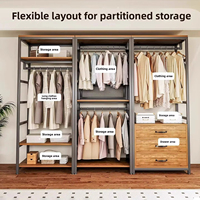 Armoire autoportante Meida à 2 sections, en bois MDF moderne, fabriquée à la main, avec portes coulissantes, 3 étagères, garantie 5 ans, pour chambre à coucher