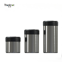 Boîte de conservation alimentaire sous vide en acier inoxydable 304 Thankhot avec couvercle à pompe en plastique pour haricots et bouteilles