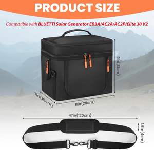 Estuche de Transporte Compatible con <span class=keywords><strong>BLUETTI</strong></span> <span class=keywords><strong>EB3A</strong></span>/AC2A/AC2P/Elite 30 V2, Bolsa de Viaje para Estación de Energía Acolchada con Múltiples Bolsillos - Product Image 2