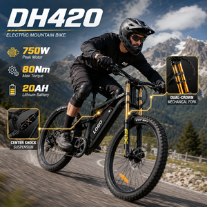 Bicicleta Eléctrica de Montaña DH420 750W E-MTB DH420 20AH 50km/h 80KM de Autonomía para Subir Montañas - Product Image 1
