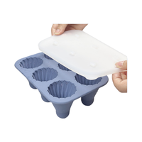 Popsicle en forme de badminton 6 cavités bricolage géométrie d'été petit moule à glace Pop fait maison moule en silicone de crème glacée de qualité alimentaire platine