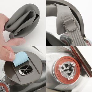 Masker Gas <span class=keywords><strong>Respirator</strong></span> wajah penuh, dapat digunakan kembali Anti amonia asam tambang kimia penutup wajah dengan kaleng Filter udara - Product Image 4