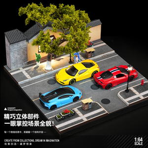 Escena arquitectónica en miniatura 1:64: estudio <span class=keywords><strong>de</strong></span> autobús <span class=keywords><strong>de</strong></span> la <span class=keywords><strong>Academia</strong></span> <span class=keywords><strong>de</strong></span> Arte con luces, fotografía macro <span class=keywords><strong>de</strong></span> calles y carreteras en miniatura - Product Image 2