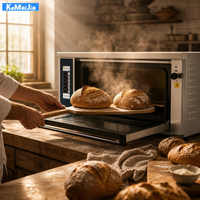 Four à vapeur commercial KP07A-12 à un seul étage, double plateau, 8600W, en acier inoxydable, pour la cuisson de pizzas et de pains