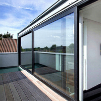 Portes coulissantes en aluminium insonorisées à double vitrage pour balcon extérieur