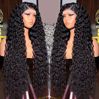 Perruque bouclée Deep Wave de luxe en cheveux bruts alignés, avec dentelle frontale HD 13x6, sans colle, pour la vente en gros