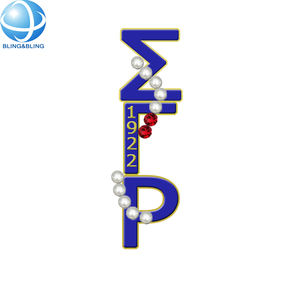 最新デザインペンタゴンロイヤルブルーエナメルシルバーパール1922シグマガンマローソロリティブローチSisterhood Conference Pin - Product Image 4