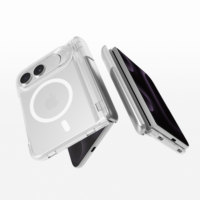 Coque de protection transparente magnétique anti-chute pour iPhone 18 Fold avec béquille métallique intégrée pour la caméra