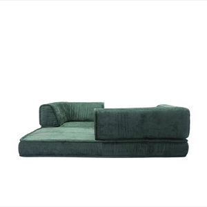 Sofá Cama Acolchado de Terciopelo para Apartamentos Pequeños |   Sofá Modular Rectangular Plegable para 2 Personas, Diseño Urbano Minimalista - Product Image 2